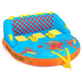 Airfind Oversized Inflatable Pool Float for Adults with Ultra-Soft Flocked Surface and Dual Air Chambers plus Patch Kit and Storage Bag for Lake and Swimming Pool Lounging