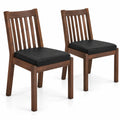 Airfind PU Leather Upholstered Dining Chair with Padded Seat Set of 2, 400 lbs Capacity, Rubber Wood PU Leather Sponge Frame, Espresso