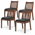 Airfind PU Leather Upholstered Dining Chair with Padded Seat Set of 4, 400 lbs Capacity, Rubber Wood PU Leather Sponge Frame, Espresso