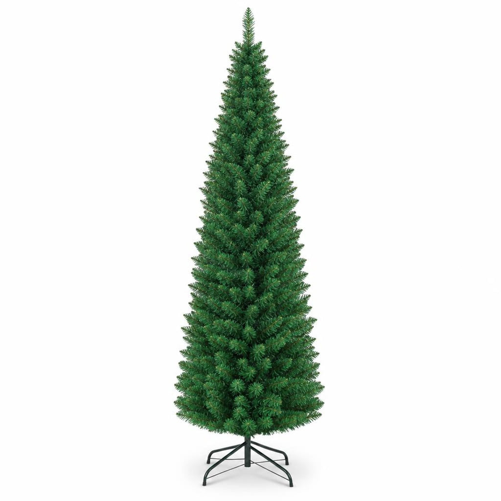 Airfind PVC Artificial Slim Pencil Christmas Tree-5 Feet, PVC iron 5 Ft: Frame, 2ft x 5ft Footprint, Green