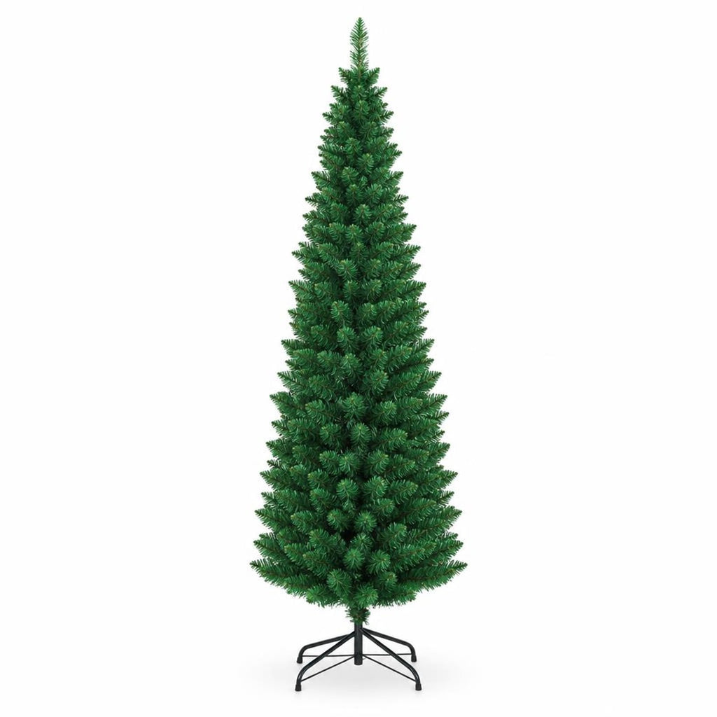 Airfind PVC Artificial Slim Pencil Christmas Tree-6 Feet, PVC iron 5 Ft: Frame, 2ft x 5ft Footprint, Green