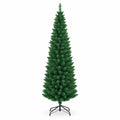 Airfind PVC Artificial Slim Pencil Christmas Tree-6 Feet, PVC iron 5 Ft: Frame, 2ft x 5ft Footprint, Green