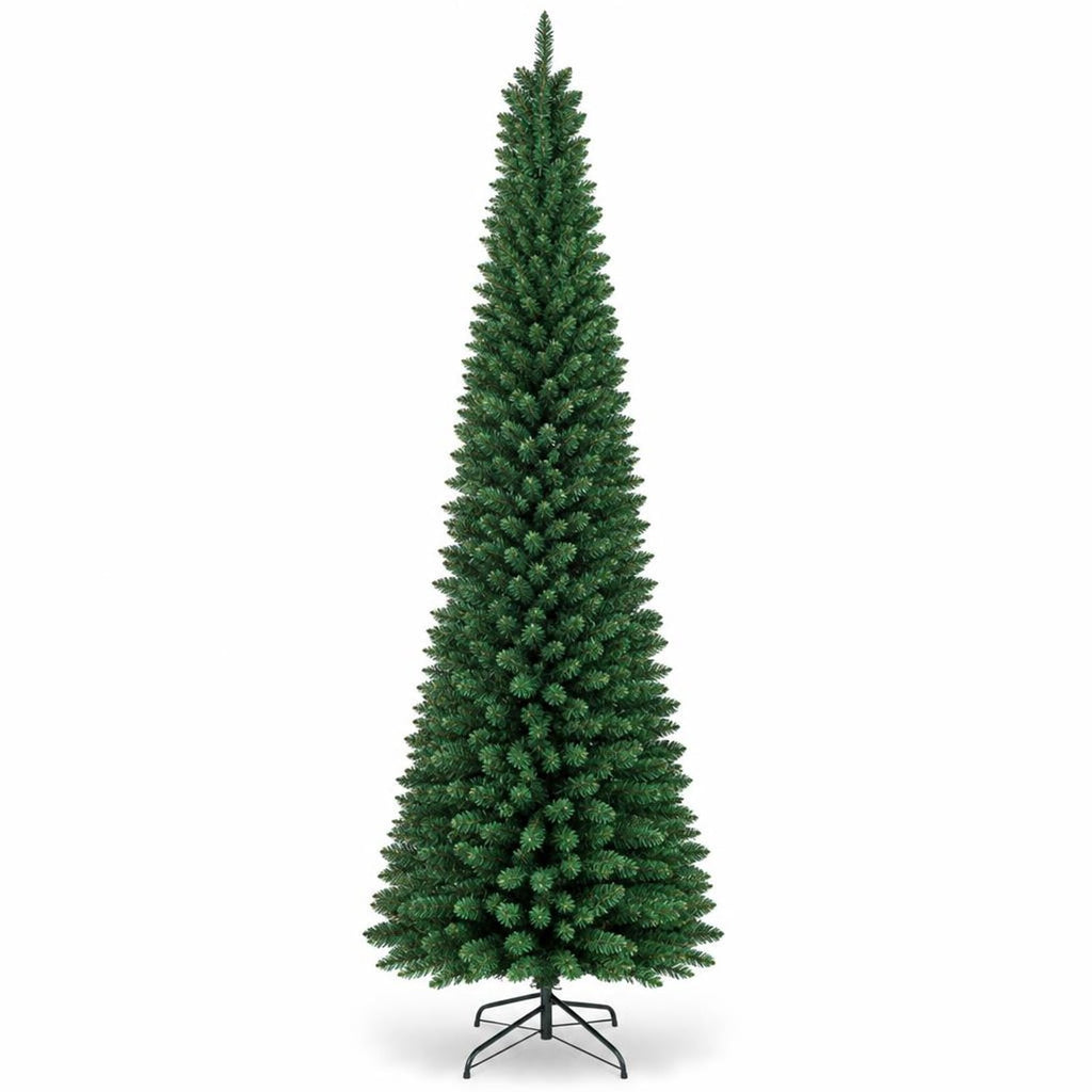 Airfind PVC Artificial Slim Pencil Christmas Tree-7 Feet, PVC iron 5 Ft: Frame, 2ft x 5ft Footprint, Green