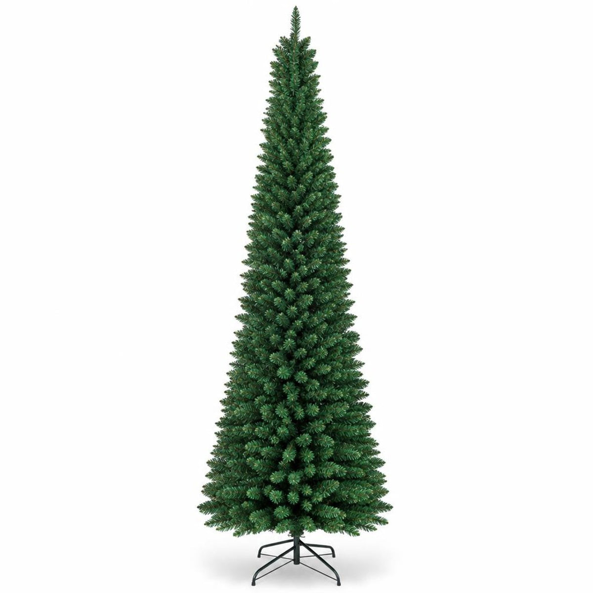 Airfind PVC Artificial Slim Pencil Christmas Tree-7 Feet, PVC iron 5 Ft: Frame, 2ft x 5ft Footprint, Green