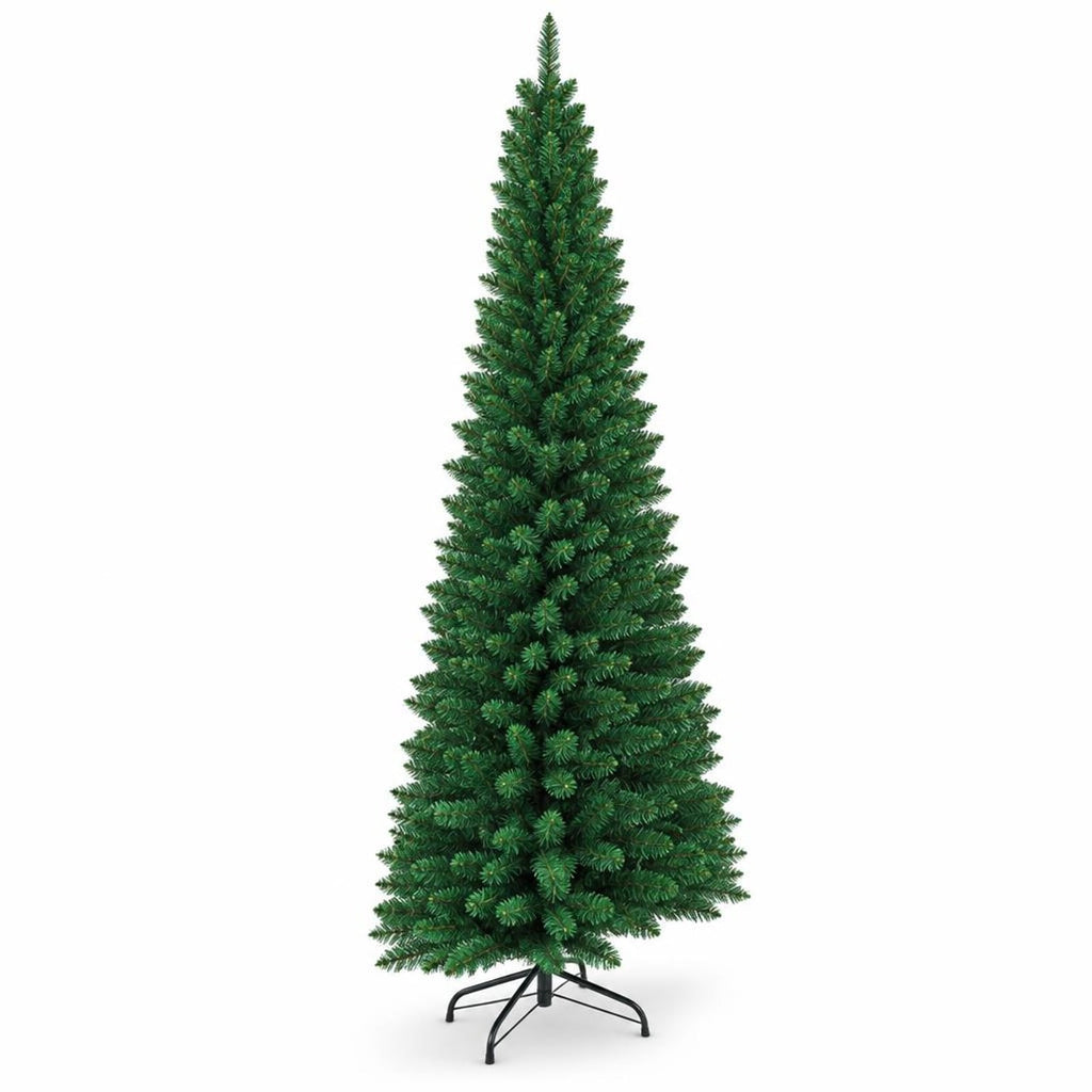 Airfind PVC Artificial Slim Pencil Christmas Tree-9 Feet, PVC iron 5 Ft: Frame, 2ft x 5ft Footprint, Green