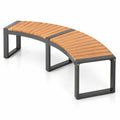 Airfind Patio Curved Bench with Slatted Seat and Metal Legs-1 Piece, 57.5 x 23 x 18Seat Depth 16Weight Footprint