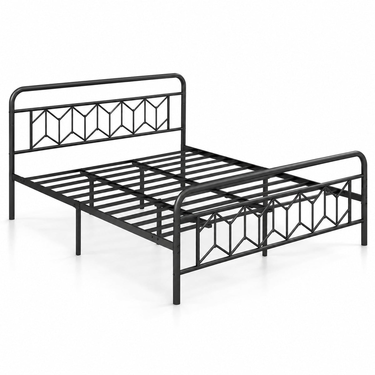 Airfind Platform Bed with High Headboard and Snap Lock Metal Slats, 1100 lbs Capacity, Metal Frame, 78 x 55 x 41 Footprint