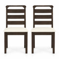 Airfind Polyester Upholstered Wooden Dining Chair Set of 2, Chair 400 lbs Capacity, Rubber Wood MDF Sponge Polyester Fabric Frame, Walnut