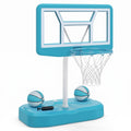 Airfind Pool Basketball Hoop Set with 2 Balls and Inflation Pump, Poolside Water Basketball Game with Weighted Base and Shatterproof Backboard for Indoor Outdoor, Blue