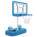 Airfind Pool Basketball Hoop Set with 2 Balls and Inflation Pump, Poolside Water Basketball Game with Weighted Fillable Base and Shatterproof Backboard for, Light Blue