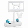Airfind Pool Basketball Hoop Set with 2 Balls and Inflation Pump, Poolside Water Basketball Game with Weighted Fillable Base and Shatterproof Backboard for, White