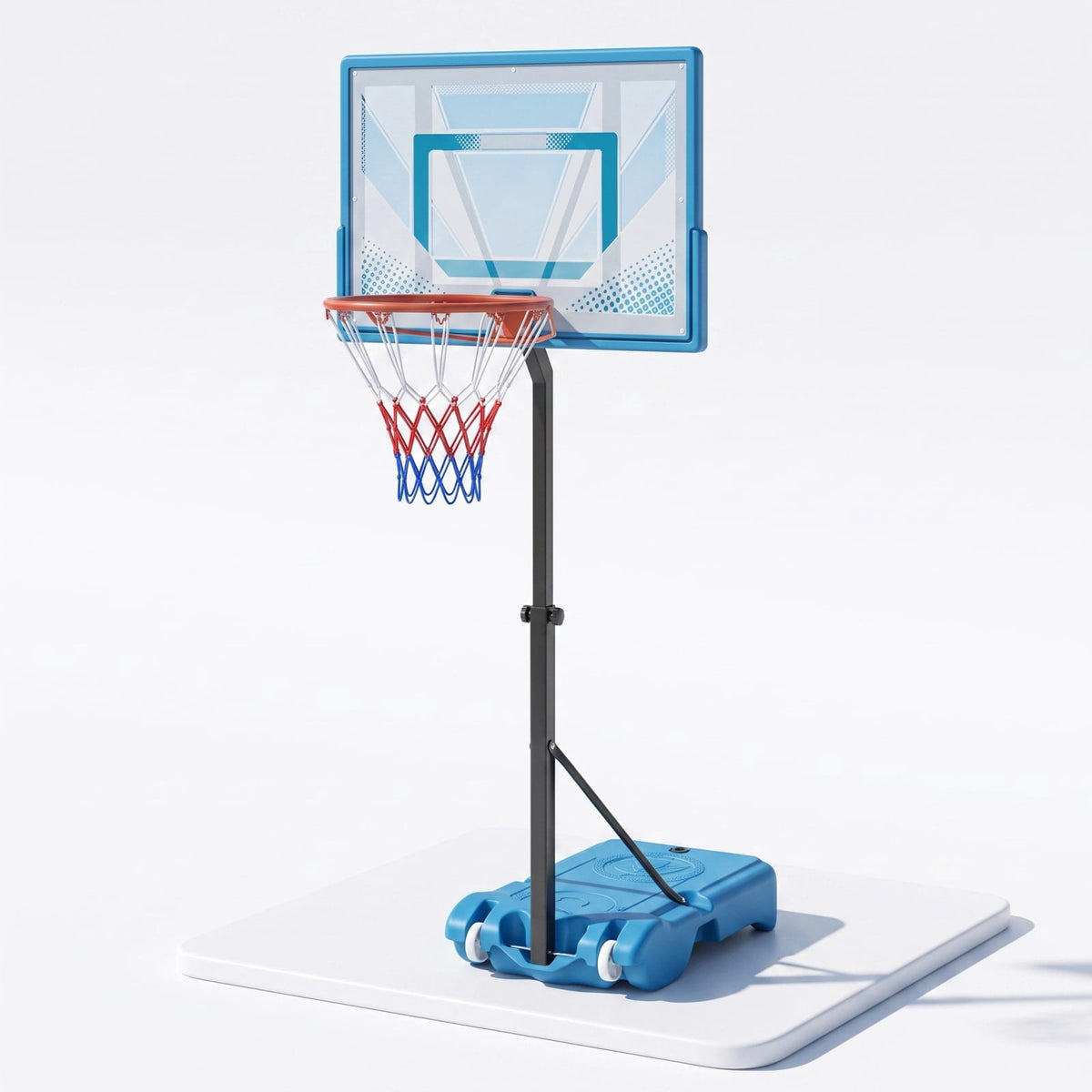 Airfind Pool Basketball Hoop with 3 Level Adjustable Height Shatterproof PC Backboard Weighted Base and Wheels for Swimming Pool Poolside Fun, Blue