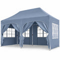 Airfind Pop Up Canopy Tent with 6 Removable Sidewalls for Patio, Metal Frame, 10 x 20 x 10.4 Footprint, Gray