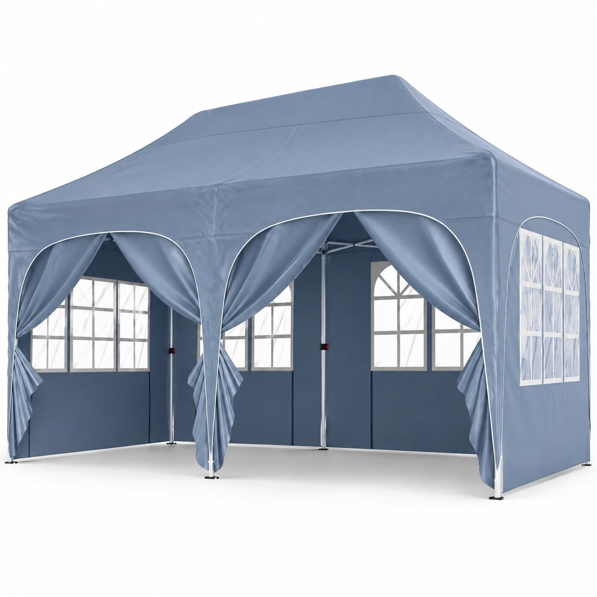 Airfind Pop Up Canopy Tent with 6 Removable Sidewalls for Patio, Metal Frame, 10 x 20 x 10.4 Footprint, Gray