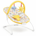 Airfind Portable Nursery Bouncer, Nursery Rocker Seat with Detachable Toy Bar, 20 lbs Capacity, Peach Velvet Fabric Polyester Metal ABS TPE, Yellow