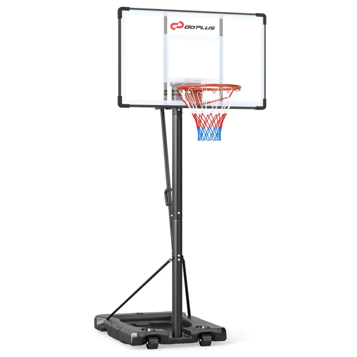 Airfind Portable Basketball Hoop with 10 ft Range and Stabilizing Weighted Base for Backyard and Outdoor Family Play, Black