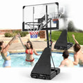 Airfind Portable Basketball Goal System with 4.9 to 10 Foot Adjustable Height 44 Inch Shatterproof Backboard and Rebounder for Backyard, Black