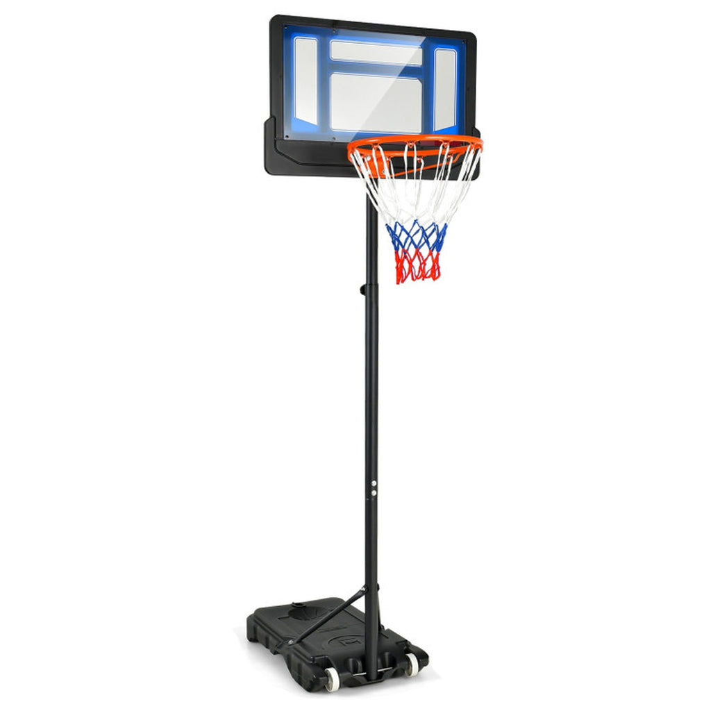 Airfind Portable Basketball Goal with Adjustable Height (4.3-8.2 ft Range) Stabilizing Base, Blue