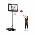 Airfind Portable Basketball Hoop Outdoor with 44 Inch Backboard, 4.4 to 10 FT Adjustable Basketball Goal System with 2 Wheels and Fillable Base, Black