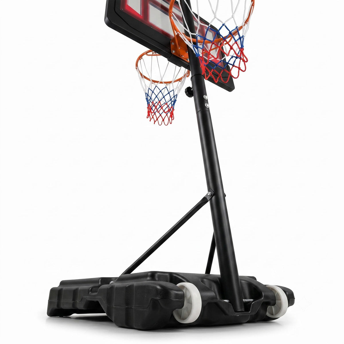 Airfind Portable Basketball Hoop System, 4.3-8.2 FT Adjustable Height Basketball Goal with Wheels, Shatterproof Backboard and Fillable Base for Kids Youth Adults, Red