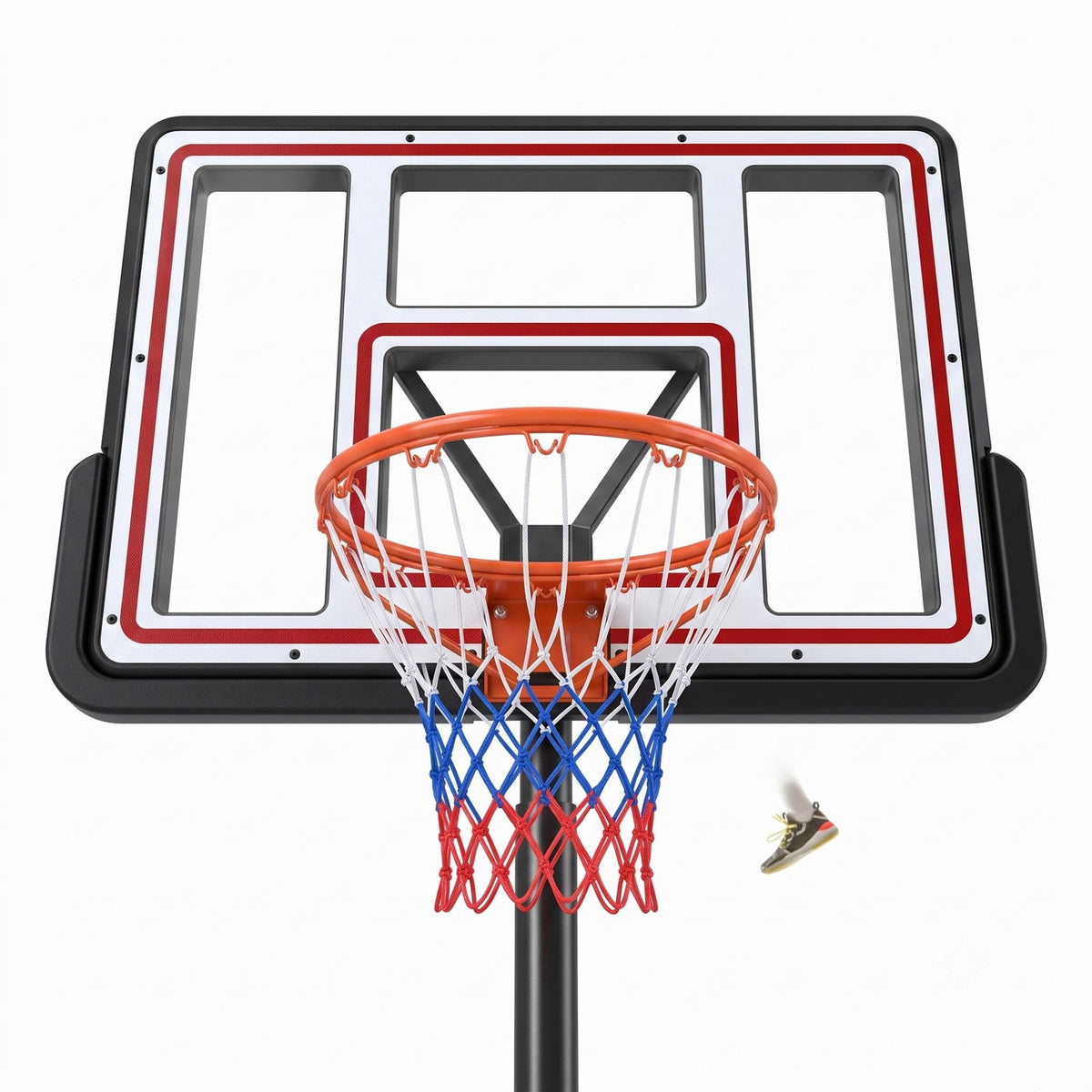 Airfind Portable Basketball Hoop System, Adjustable 7.4-10 ft Basketball Goal with 44 in Shatterproof Backboard and Fillable Base for Kids Teens Adults Indoor, Black