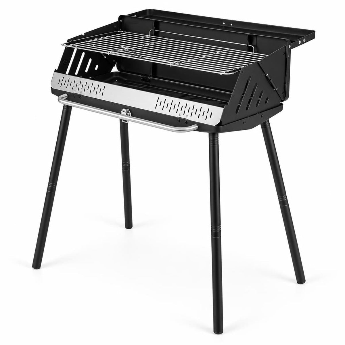 Airfind Portable Grill with Detachable Legs Adjustable Grate and Carrying Bag, 32 Inch x 18.5 Inch x 33.5 Inch Footprint for Everyday Use, Charcoal