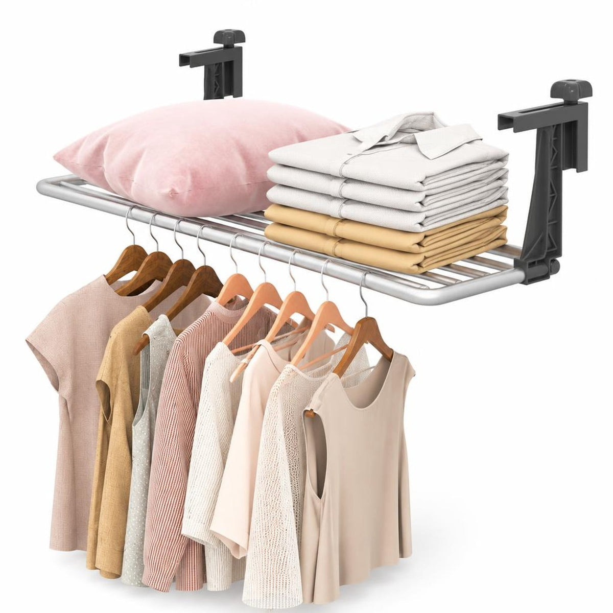 Airfind Portable Clothes Drying Rack Aluminum Towel Rack with Adjustable and Foldable Brackets, Aluminum Plastic Frame, 31 × 17 × 9 Footprint