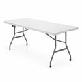Airfind Portable Folding Camping Table with Carrying Handle for Picnic, 330 lbs Capacity, HDPE Steel Expanded Frame, 71 x 29 x 29 Footprint