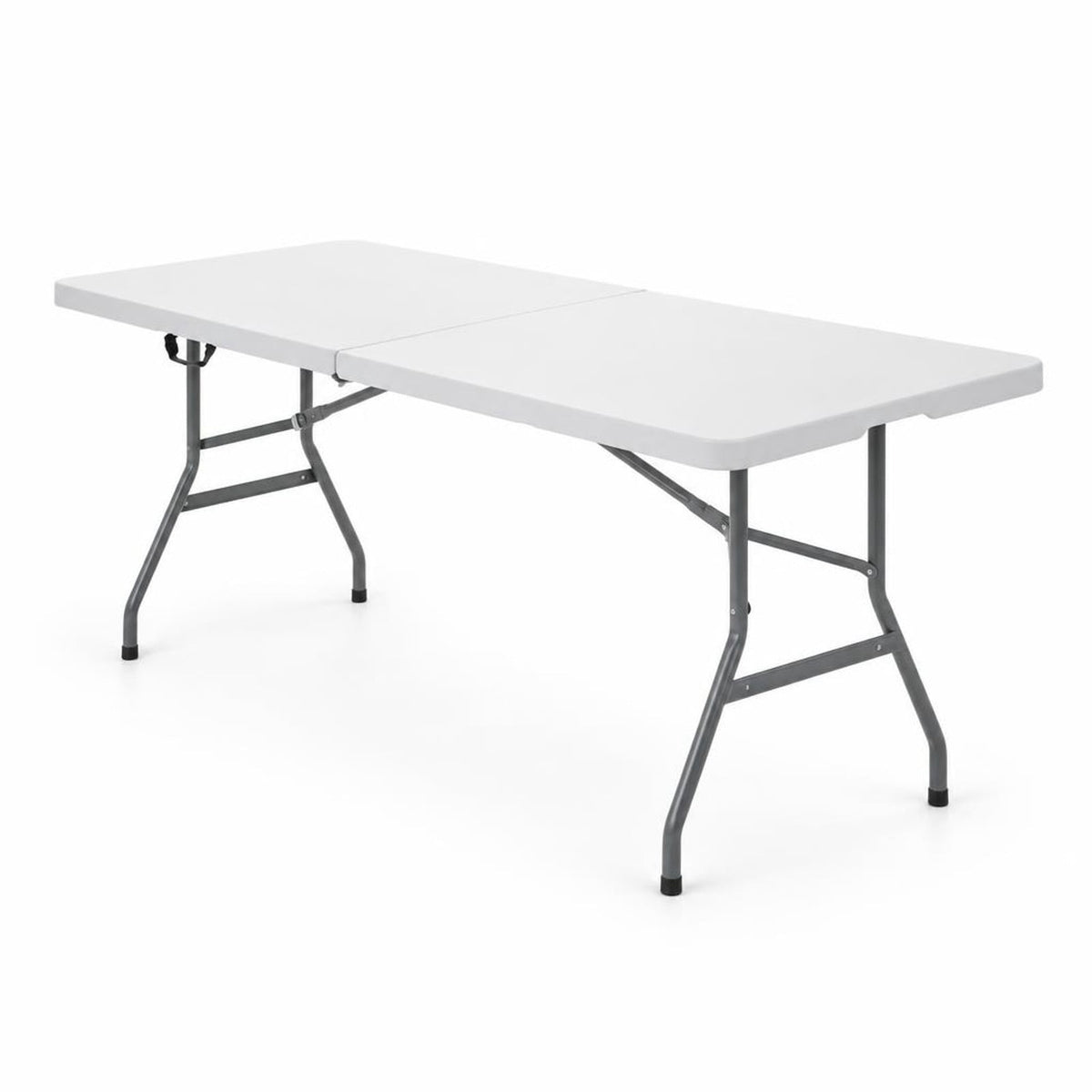 Airfind Portable Folding Camping Table with Carrying Handle for Picnic, 330 lbs Capacity, HDPE Steel Expanded Frame, 71 x 29 x 29 Footprint