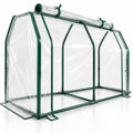Airfind Portable Mini Greenhouse Small Garden Greenhouse with PE Cover and Zippered Roll-up Door for Vegetables, Transparent