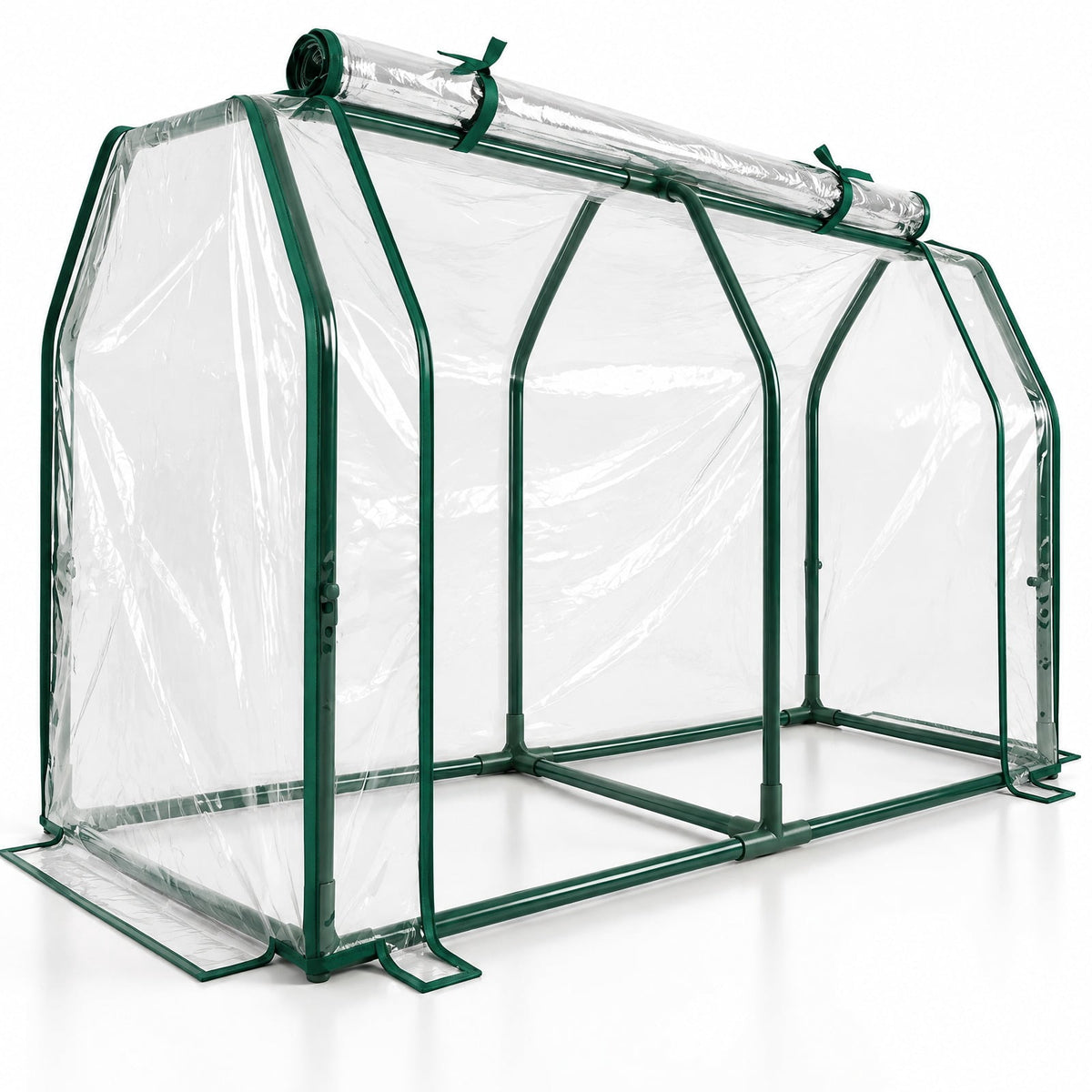 Airfind Portable Mini Greenhouse Small Garden Greenhouse with PE Cover and Zippered Roll-up Door for Vegetables, Transparent
