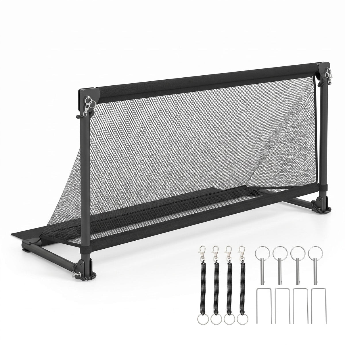 Airfind Portable Pop Up Soccer Goal for Kids with Heavy Duty Metal Frame and Ground Stakes for Backyard Training and Outdoor Practice, Black