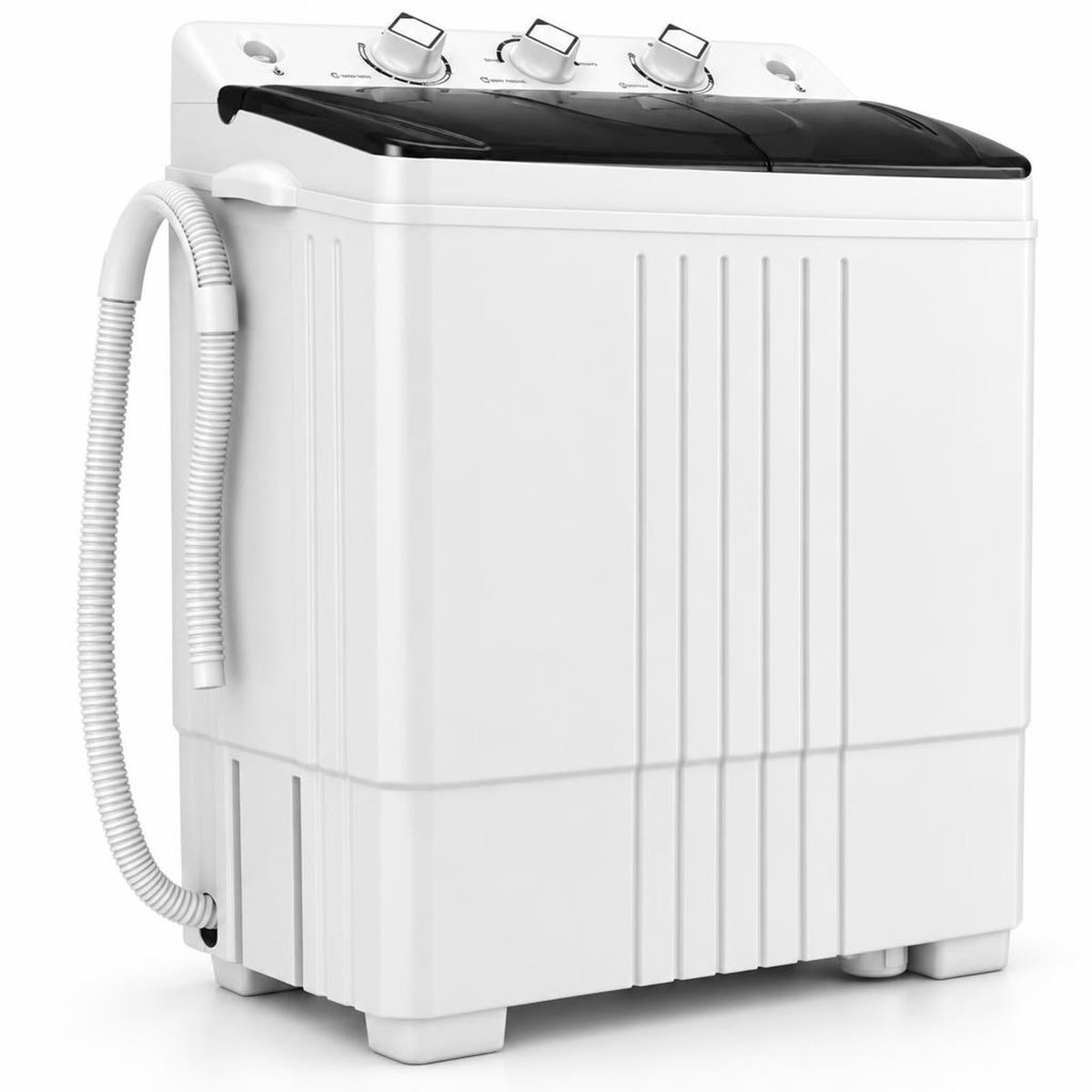 Airfind Portable Washing Machine with Built-in Drain Pump, PP Frame, Black, Suitable for home apartment dorm and RV