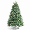 Airfind Pre-Lit Snowy Christmas Hinged Tree with Flash Modes and Multi-Color Lights-6 ft, PE PVC iron Height: 5 ft Base: 3.3 ft Frame, Green