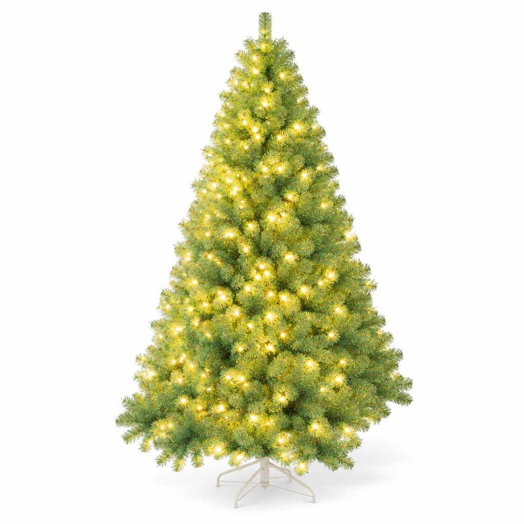 Airfind Pre-Lit Tinsel Christmas Tree Artificial Xmas Tree Home Office Party Seasonal Holiday Decoration, PVC PET Metal Frame, 4.5 x 7.5 ft Footprint