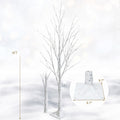 Airfind Pre-lit White Twig Birch Tree for Christmas Holiday with LED Lights-4 ft, metal plastic Height: 4/5/6 ft Frame, White
