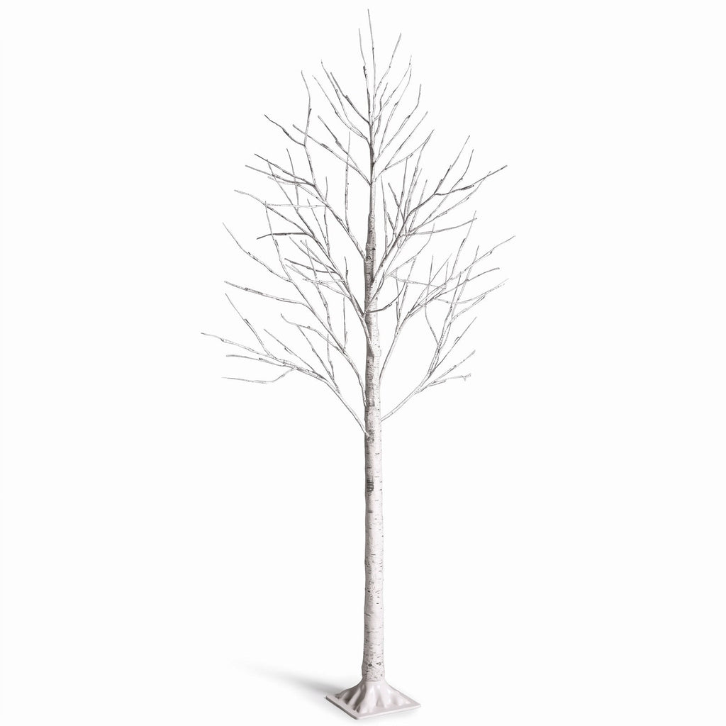 Airfind Pre-lit White Twig Birch Tree for Christmas Holiday with LED Lights-6 ft, metal plastic Height: 4/5/6 ft Frame, White