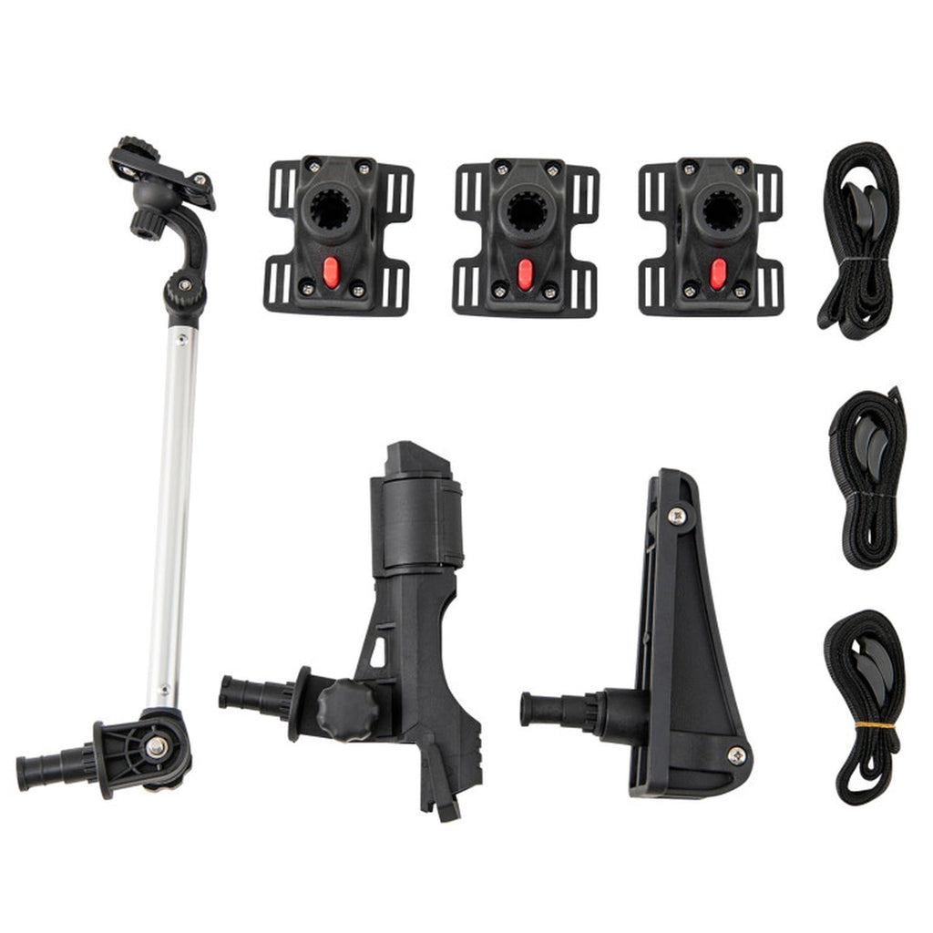 Airfind Premium Boat Bimini Top Hardware Kit with Heavy Duty Straps, Deck Hinges and Installation Tools Included, Black