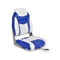 Airfind High Back Folding Boat Seat with Soft Padded Cushion and Waterproof Vinyl for Fishing and Pontoon Boats with Aluminum Hinges, Blue