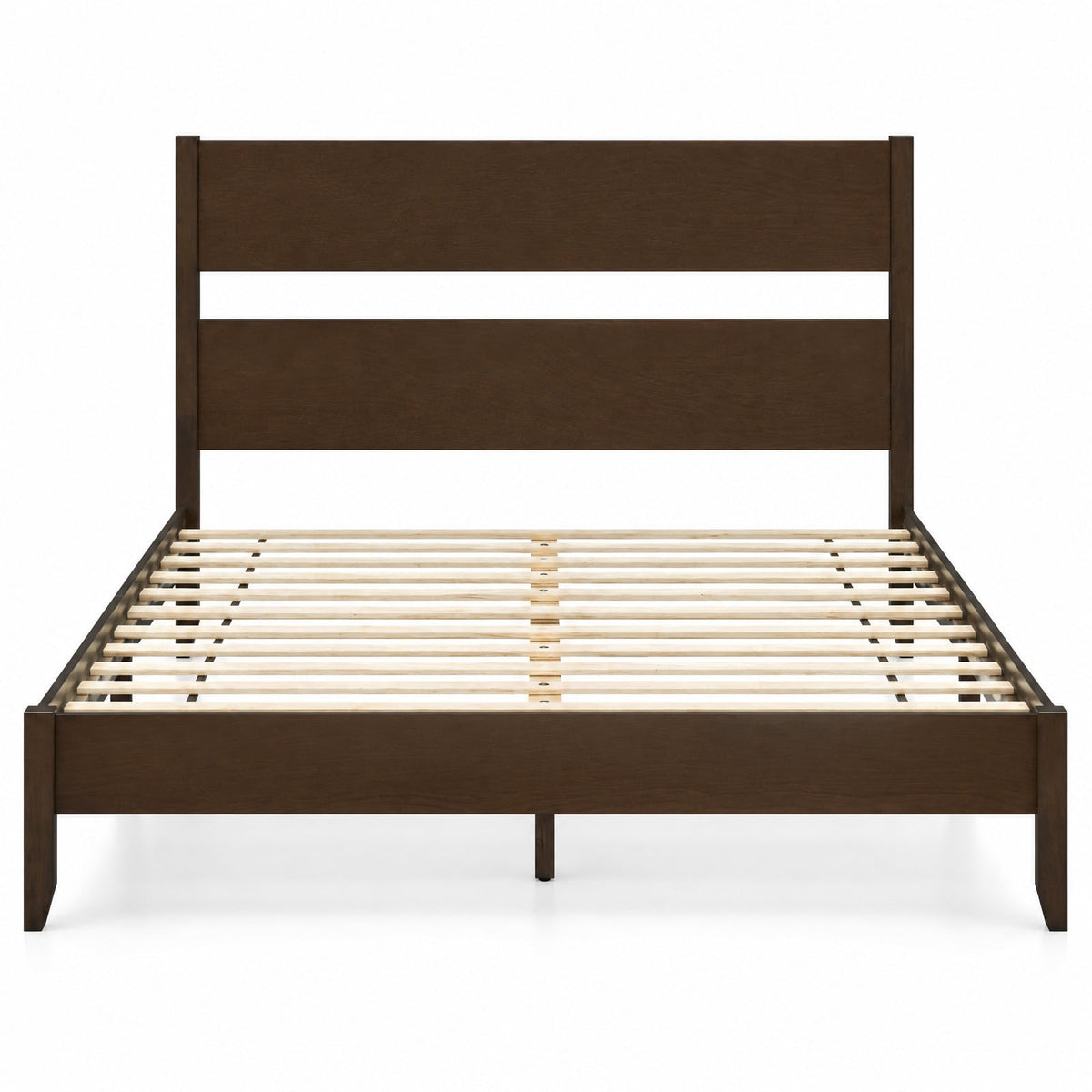 Airfind Queen Bed Frame with Headboard and Solid Wood Legs 12 Slats, 800 lbs Capacity, Rubber Wood Engineered Wood LVL Frame, Wood
