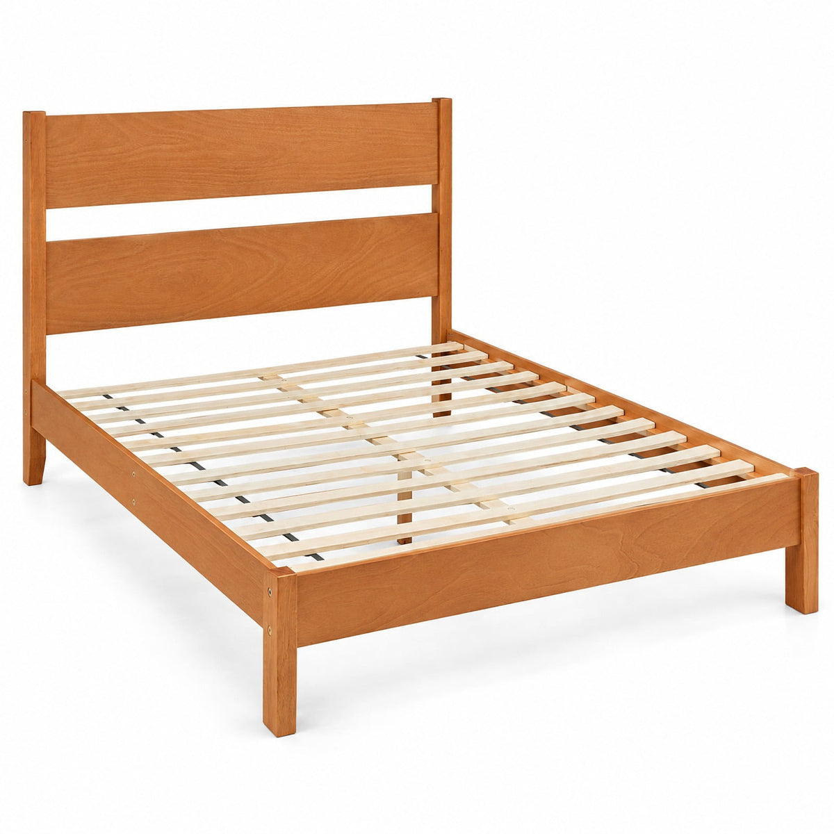 Airfind Queen Bed Frame with Headboard and Solid Wood Legs 12 Slats, 800 lbs Capacity, Rubber Wood Engineered Wood LVL Frame, Wood