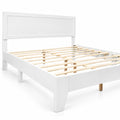 Airfind Queen Size Modern Bed Frame with Headboard, 500 lbs Capacity, Engineered Wood Frame, White, Eye-catching addition to your bedroom