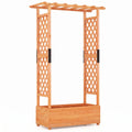 Airfind Raised Garden Bed with Arch Trellis, Fir Wood Frame, 43.5 x 17.5 x 72 (L x W x H) Interior Footprint, Orange