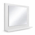 Airfind Rectangle Bathroom Mirror with Shelf 23.5 x 17.5 Inch and Wood Frame, 23.5 x 4 x 17.5Mirror Footprint, White
