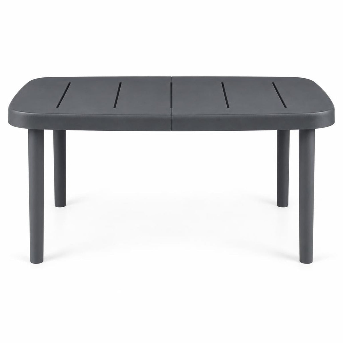 Airfind Rectangular Patio Storage Side Table with Aluminum Alloy Rods for Poolside, 110 lbs Capacity, ABS PP Aluminum Alloy Frame, Gray