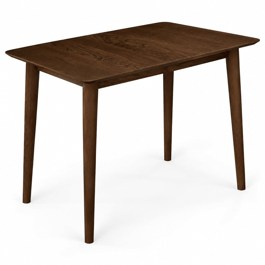 Airfind Rectangular Wooden Dining Table for 2-4 34 Inch Farmhouse Solid Wood Kitchen Table, 165 Lbs Capacity, MDF Rubber Wood Rectangular, Walnut