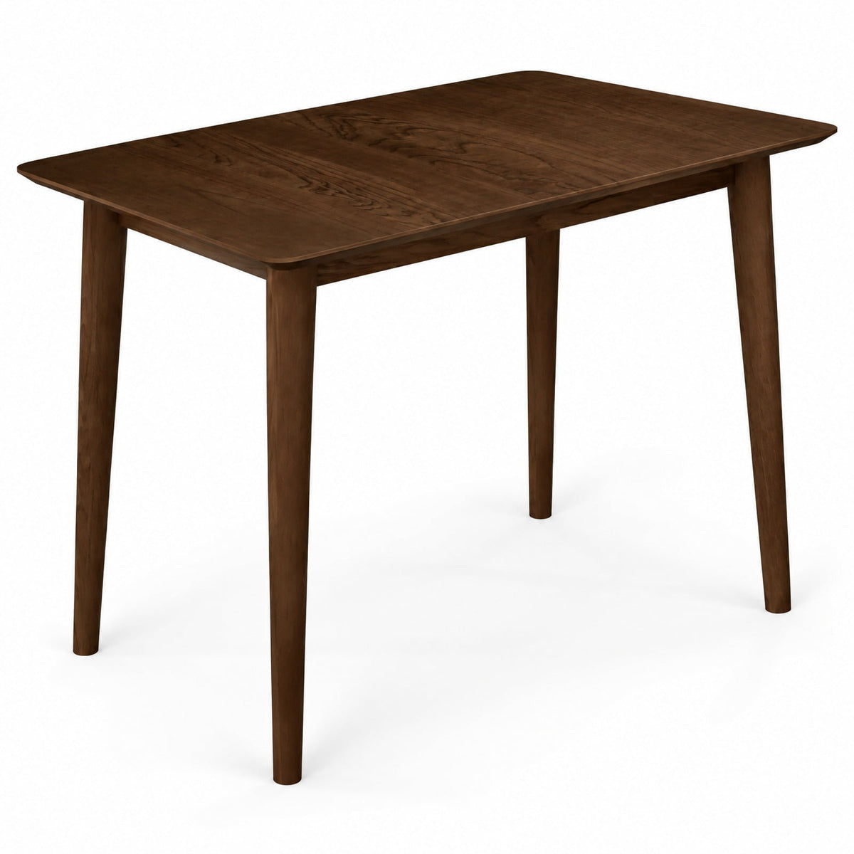 Airfind Rectangular Wooden Dining Table for 2-4 34 Inch Farmhouse Solid Wood Kitchen Table, 165 Lbs Capacity, MDF Rubber Wood Rectangular, Walnut