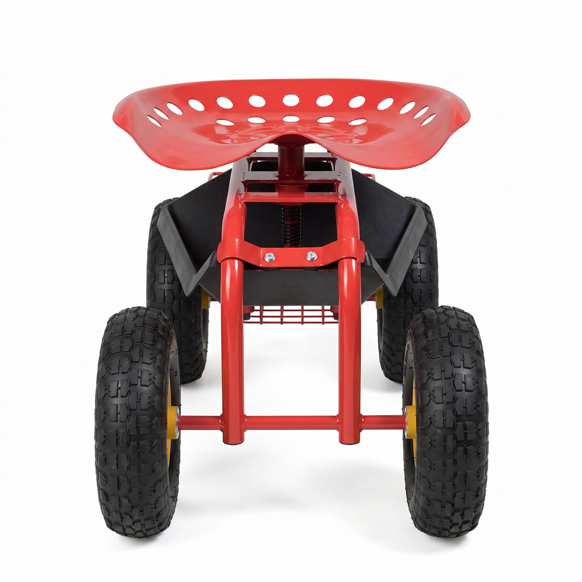 Airfind Red/Green Garden Cart Rolling Work Seat With Heavy Duty Tool Tray Gardening Planting, 33 x 16 x 22 Footprint, Red