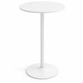 Airfind Round Bistro Table 40 Inch Bar Height Tall Coffee Cocktail Table, 120 Lbs Capacity, MDF Metal for Convenient Everyday Use, White