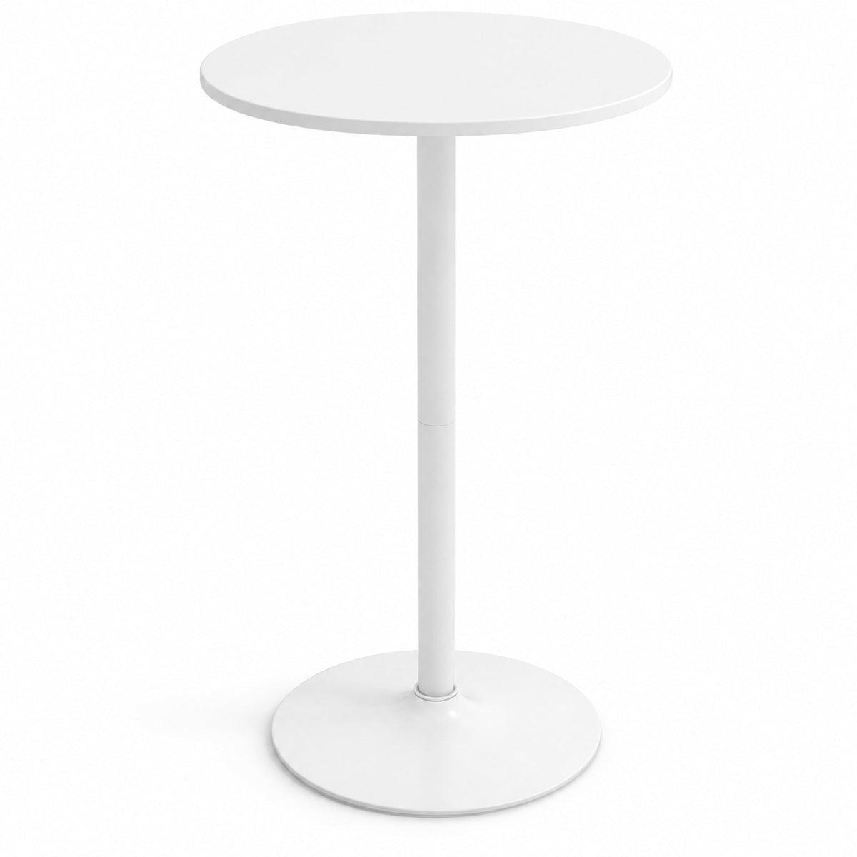 Airfind Round Bistro Table 40 Inch Bar Height Tall Coffee Cocktail Table, 120 Lbs Capacity, MDF Metal for Convenient Everyday Use, White